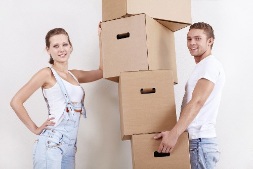 Commercial office furniture and equipment ready for transport